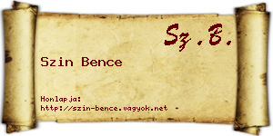 Szin Bence névjegykártya